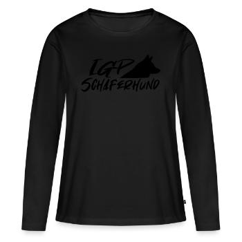 IGP berger allemand noir - T-shirt manches longues Premium bio Femme - noir - Devant - Julia (174cm)