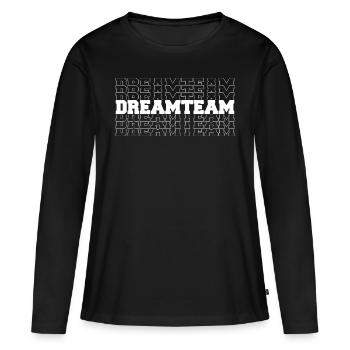 DREAMTEAM - DREAM TEAM - TEAM PLAYER - TEAM WORK - T-shirt manches longues Premium bio Femme - noir - Devant - Julia (174cm)