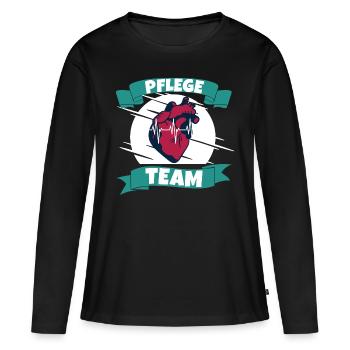 Pflege team - Frauen Premium Bio Langarmshirt - Schwarz - Vorne - Julia (174cm)