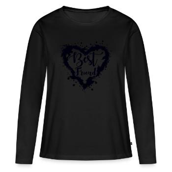 Bester Freund - Frauen Premium Bio Langarmshirt - Schwarz - Vorne - Julia (174cm)
