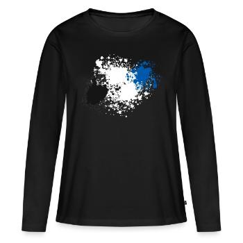 Noir-Blanc-Bleu - T-shirt manches longues Premium bio Femme - noir - Devant - Julia (174cm)