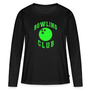 Boule de bowling - T-shirt manches longues Premium bio Femme - noir - Devant - Julia (174cm)