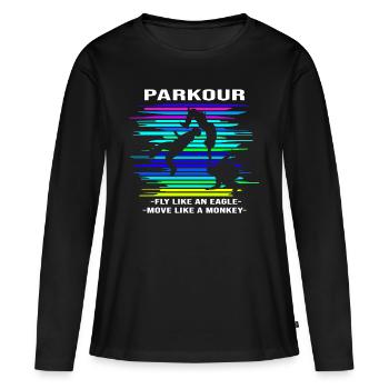 Parkour Backflip - T-shirt manches longues Premium bio Femme - noir - Devant - Julia (174cm)