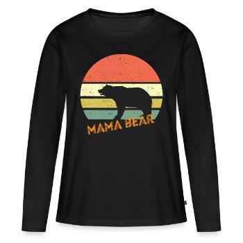 Mama Bear mother cool mothers day gift - Frauen Premium Bio Langarmshirt - Schwarz - Vorne - Julia (174cm)