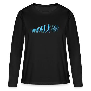 SCIENCE Evolution avec neutron atomique Big Bang - T-shirt manches longues Premium bio Femme - noir - Devant - Julia (174cm)