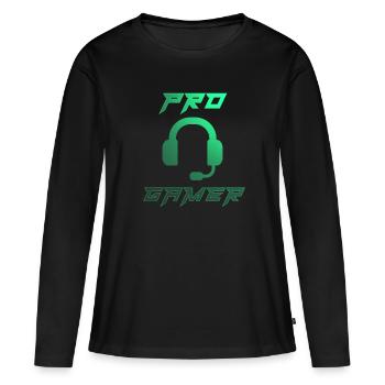 Console de jeu de console de jeu Pro Gamer - T-shirt manches longues Premium bio Femme - noir - Devant - Julia (174cm)