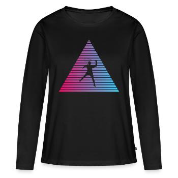 Squash - T-shirt manches longues Premium bio Femme - noir - Devant - Julia (174cm)
