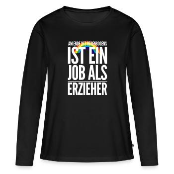 Formation d’éducateur éducateur - T-shirt manches longues Premium bio Femme - noir - Devant - Julia (174cm)