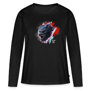 Warewolf - SPLAT - T-shirt manches longues Premium bio Femme - noir - Devant - Julia (174cm)