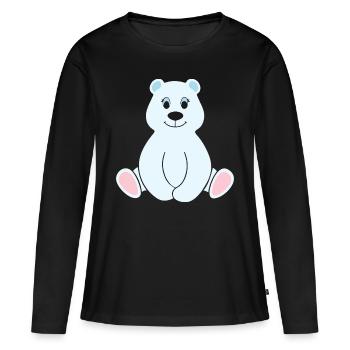 Ours polaire Ours polaire - T-shirt manches longues Premium bio Femme - noir - Devant - Julia (174cm)