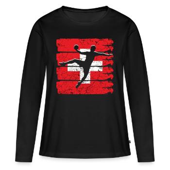 Switzerland National Handball Team - Women's Premium Organic Long Sleeve Shirt - black - Front - Julia (174cm)