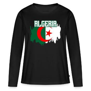 Algerien - Frauen Premium Bio Langarmshirt - Schwarz - Vorne - Julia (174cm)