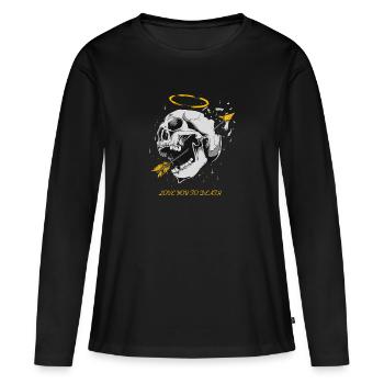 Je t'aime à mort gothique métal - T-shirt manches longues Premium bio Femme - noir - Devant - Julia (174cm)