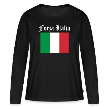 Italie Fans - T-shirt manches longues Premium bio Femme - noir - Devant - Julia (174cm)