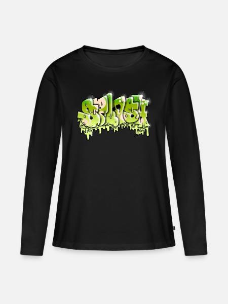 Splash Graffiti - Frauen Premium Bio Langarmshirt - Schwarz