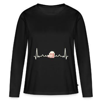 Cinéma Heartbeat / Cinéma Heartbeat - T-shirt manches longues Premium bio Femme - noir - Devant - Julia (174cm)