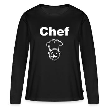 Chefkoch - Frauen Premium Bio Langarmshirt - Schwarz - Vorne - Julia (174cm)