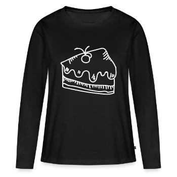 Gâteau - T-shirt manches longues Premium bio Femme - noir - Devant - Julia (174cm)