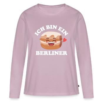 Ich bin ein Berliner Krapfen Doughnut - Frauen Premium Bio Langarmshirt - Altrosa - Vorne - Julia (174cm)