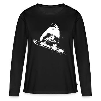 2reborn snow snow hiver sport adrénaline - T-shirt manches longues Premium bio Femme - noir - Devant - Julia (174cm)
