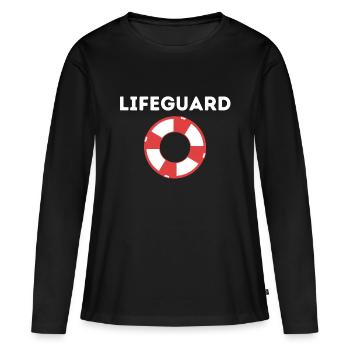 Gardes-côtes Lifeguard Garde-côte Baywatch - T-shirt manches longues Premium bio Femme - noir - Devant - Julia (174cm)