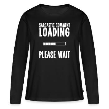 sarcasme - T-shirt manches longues Premium bio Femme - noir - Devant - Julia (174cm)