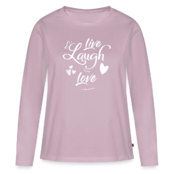 Proverbes - T-shirt manches longues Premium bio Femme - rose poudré - Devant - Julia (174cm)