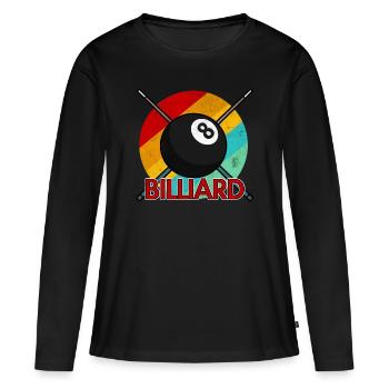 Billardkugel Billiard Billard Queue Snooker Pool - Frauen Premium Bio Langarmshirt - Schwarz - Vorne - Julia (174cm)