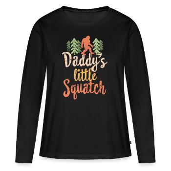 Der kleine Squatch des Vatis - Familie, die T-Shirt Bigfoot-Geschenk wandert - Frauen Premium Bio Langarmshirt - Schwarz - Vorne - Julia (174cm)