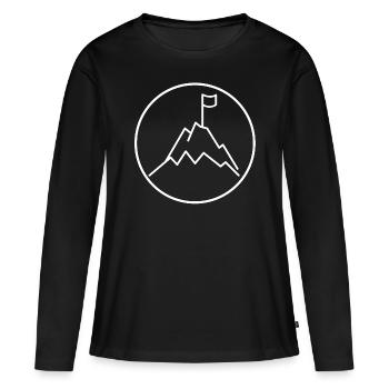 sommet de la montagne - T-shirt manches longues Premium bio Femme - noir - Devant - Julia (174cm)