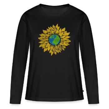 Naturliebhaber Naturschutz - Frauen Premium Bio Langarmshirt - Schwarz - Vorne - Julia (174cm)