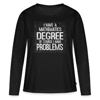Mathématiciens - T-shirt manches longues Premium bio Femme - noir - Devant - Julia (174cm)