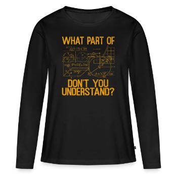 Physiciens Mathématiciens - T-shirt manches longues Premium bio Femme - noir - Devant - Julia (174cm)