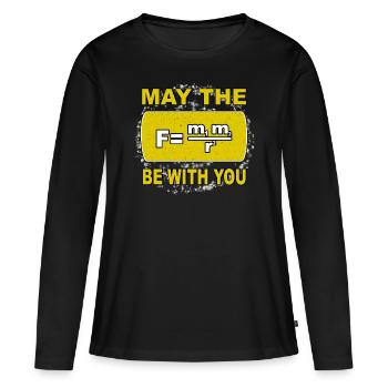 physicist - Women's Premium Organic Long Sleeve Shirt - black - Front - Julia (174cm)
