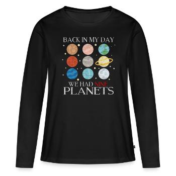 Planet Pluton - T-shirt manches longues Premium bio Femme - noir - Devant - Julia (174cm)