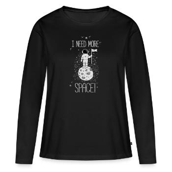Astronaut - T-shirt manches longues Premium bio Femme - noir - Devant - Julia (174cm)