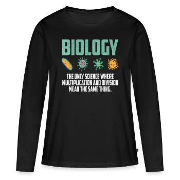 biology - Women's Premium Organic Long Sleeve Shirt - black - Front - Julia (174cm)