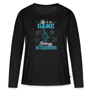 biology - Women's Premium Organic Long Sleeve Shirt - black - Front - Julia (174cm)