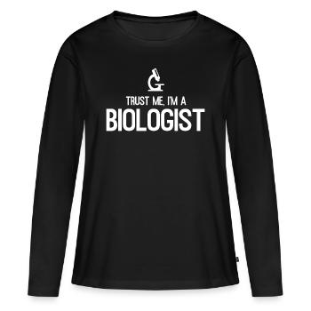 biologist - Women's Premium Organic Long Sleeve Shirt - black - Front - Julia (174cm)