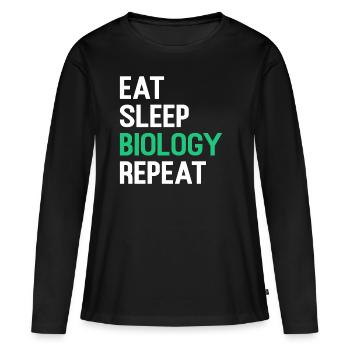 biology - Women's Premium Organic Long Sleeve Shirt - black - Front - Julia (174cm)