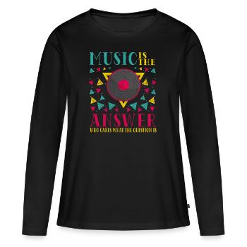 Vinyl Musician Retro Music Vinyl Vintage Making Music - Women's Premium Organic Long Sleeve Shirt - black - Front - Julia (174cm)