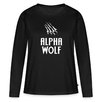 Wolf Alpha - T-shirt manches longues Premium bio Femme - noir - Devant - Julia (174cm)