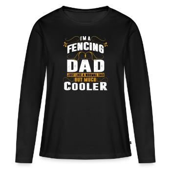 Épée d'escrime combat papa - T-shirt manches longues Premium bio Femme - noir - Devant - Julia (174cm)