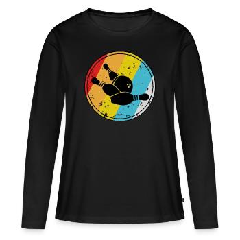 Boule de bowling - T-shirt manches longues Premium bio Femme - noir - Devant - Julia (174cm)