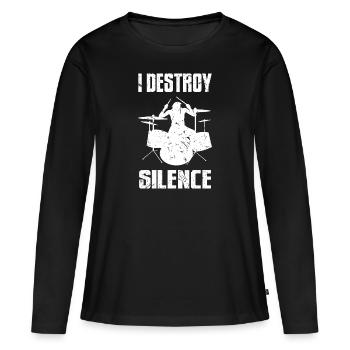 Drummer Drumsticks Drums - Women's Premium Organic Long Sleeve Shirt - black - Front - Julia (174cm)