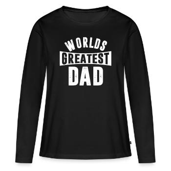 Meilleur papa des mondes Meilleur papa Papa Papa - T-shirt manches longues Premium bio Femme - noir - Devant - Julia (174cm)