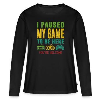 Konsole Videospiel Controller Zocker Gamer - Frauen Premium Bio Langarmshirt - Schwarz - Vorne - Julia (174cm)