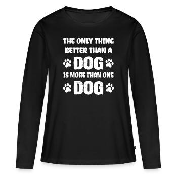 Paroles de chiens - T-shirt manches longues Premium bio Femme - noir - Devant - Julia (174cm)