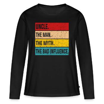 oncle - T-shirt manches longues Premium bio Femme - noir - Devant - Julia (174cm)
