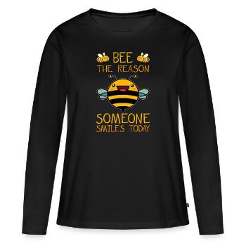 Biene Bienen - Frauen Premium Bio Langarmshirt - Schwarz - Vorne - Julia (174cm)